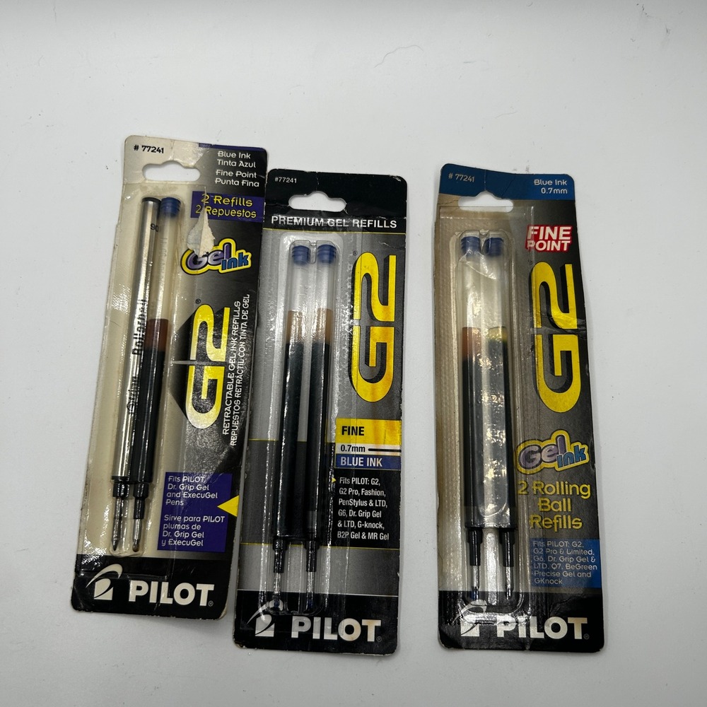 Pilot G2 Gel Ink Refills 0.7mm Fine Point Blue 3 Packs 6 Total NEW 77241
